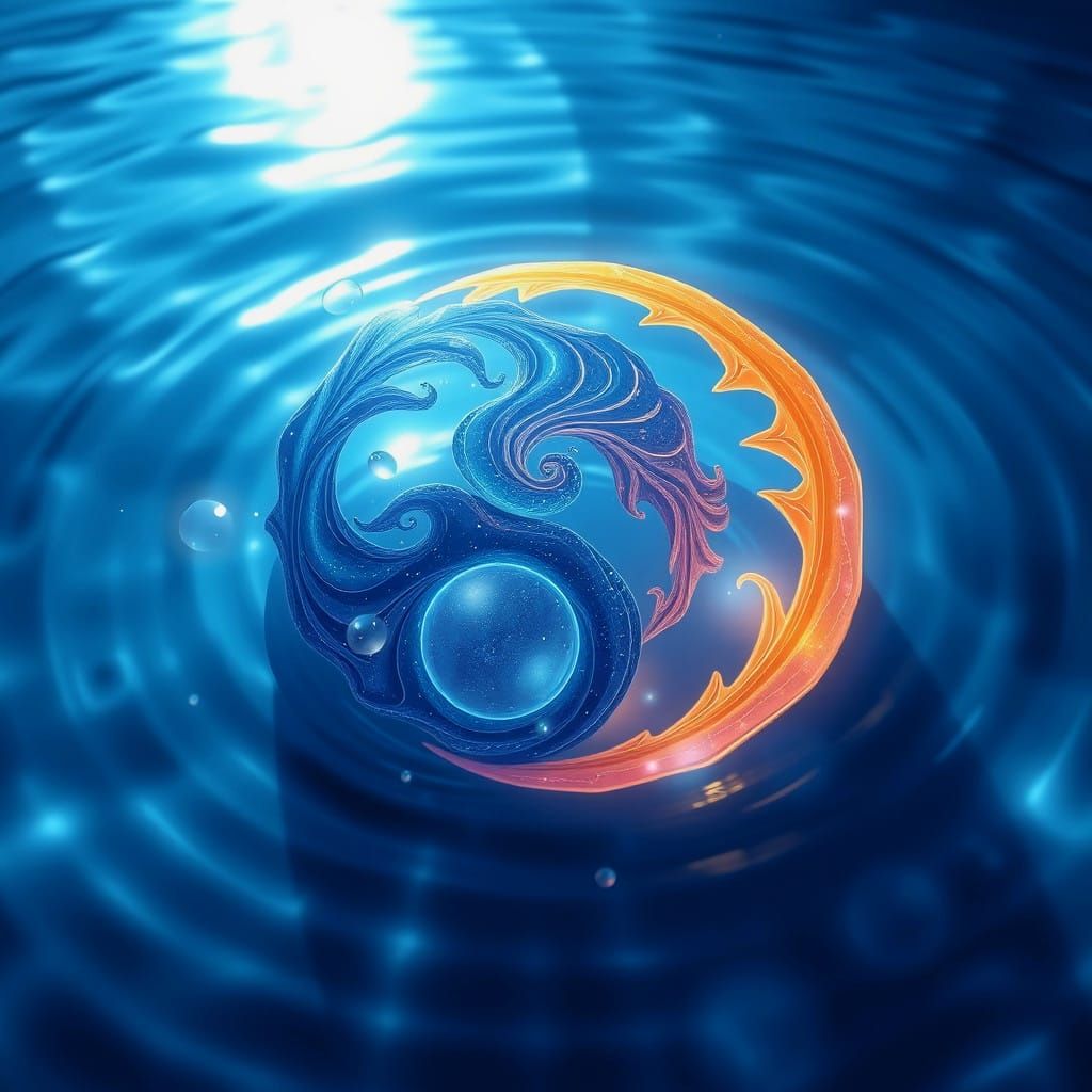 Yin and Yang Under Moonlight: Detailed Matte Painting