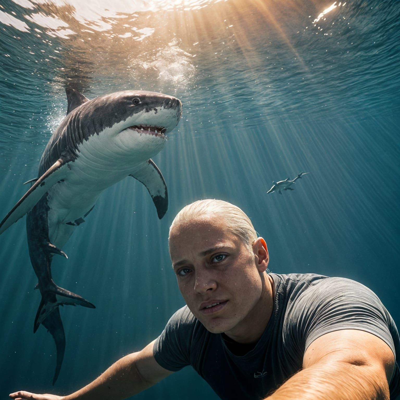 Swimming with a Great White Shark in 8K