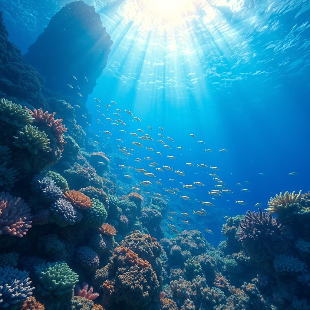 Vibrant Ocean Depths with Exotic Marine Life