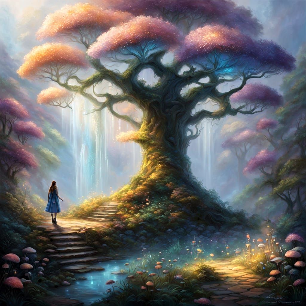 Whimsical Elves Dance Around a Spellbound Tree of Life in a ...