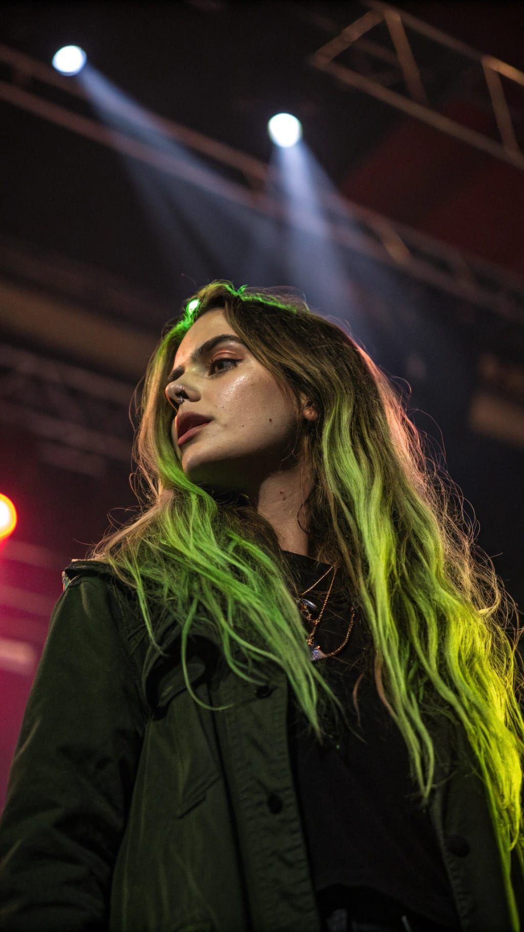 Hyper-Realistic Portrait of Enchanting Artist Lady at Vibran...