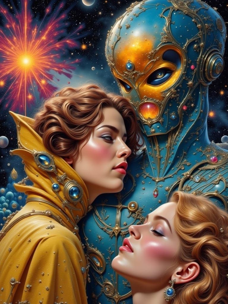 Pulp Sci-Fi Magazine Cover: Martian Jewel Heist