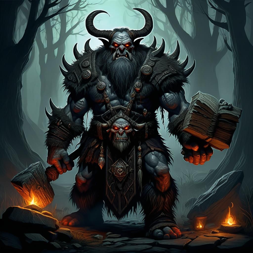 Evil Nightmarish Demon Dwarf Druid of Dark Dreams
