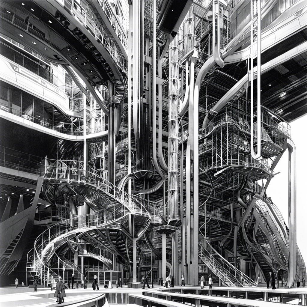 Futuristic Bioarchitecture in Manga Style