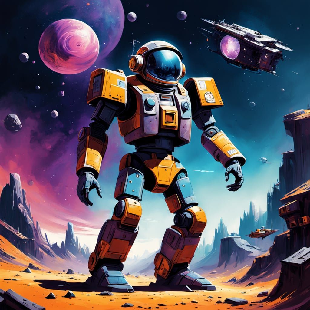 Astronaut Adrift Near Derelict Space Station