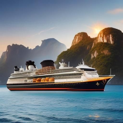 Large Cruise Ship on the Open Ocean