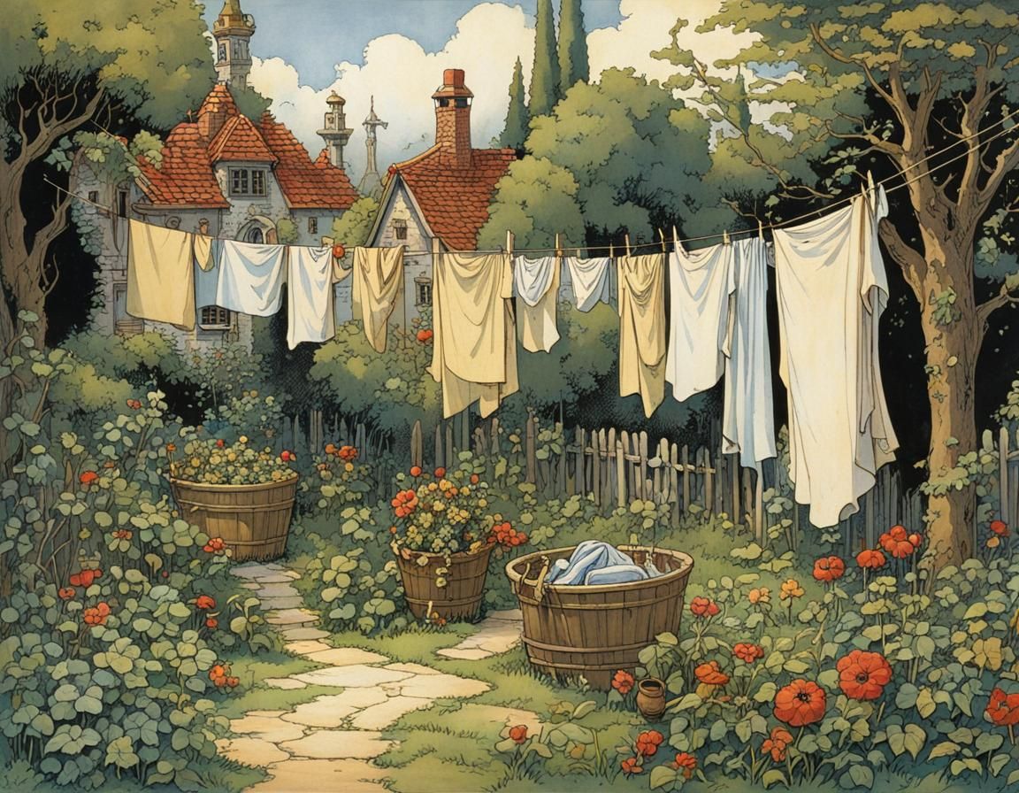 Laundry Day: A Mignola and Pieck Inspired Scene