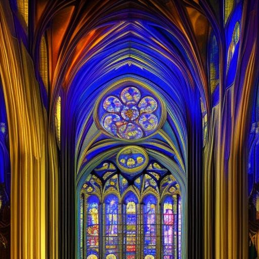 Chartres Cathedral at Night: Fantasy Concept Art