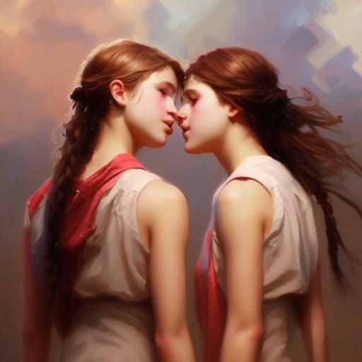 Girls kissing