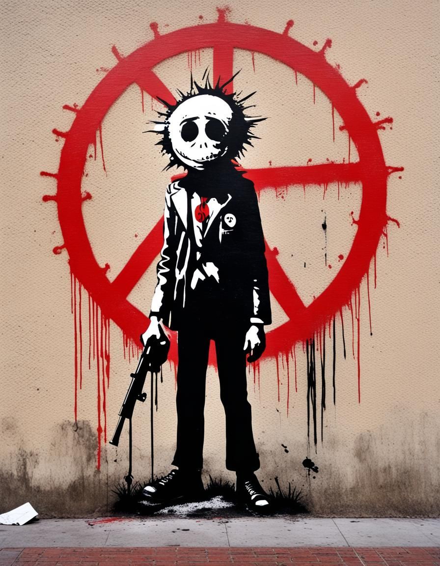 Gritty Anti-War Stencil Art in Urban Style