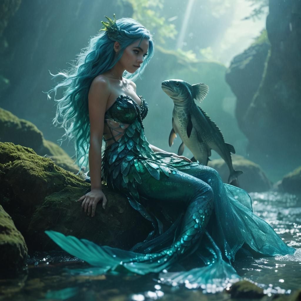 Underwater Nix with Silver Skin in Film Still