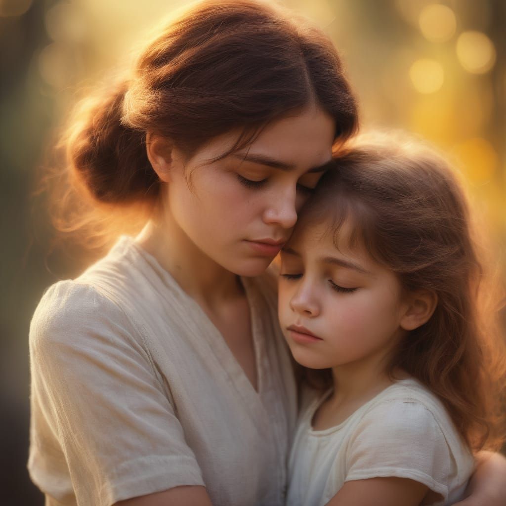 A Heartfelt Moment of Empathy in Warm Golden Light