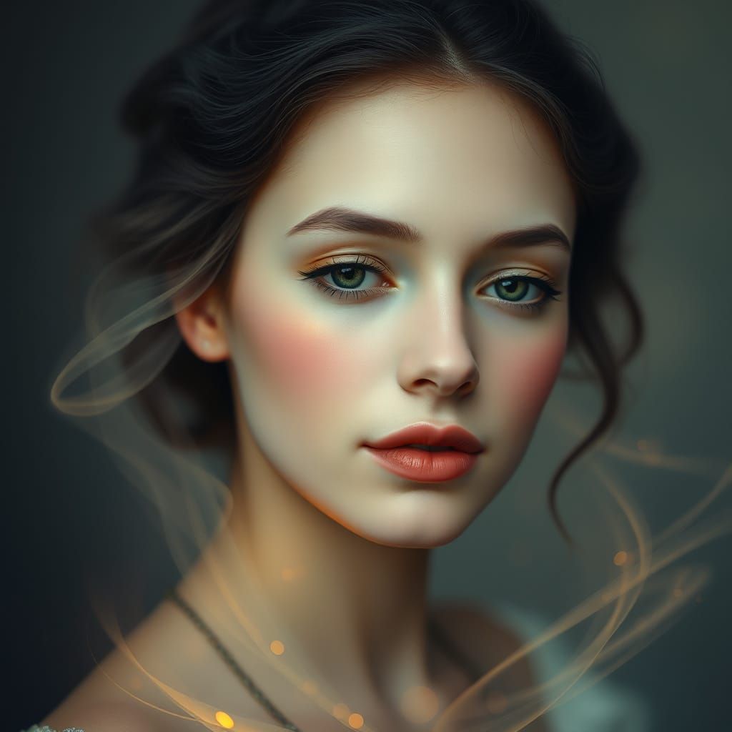 Ethereal Portrait in Dreamy Impressionist Style