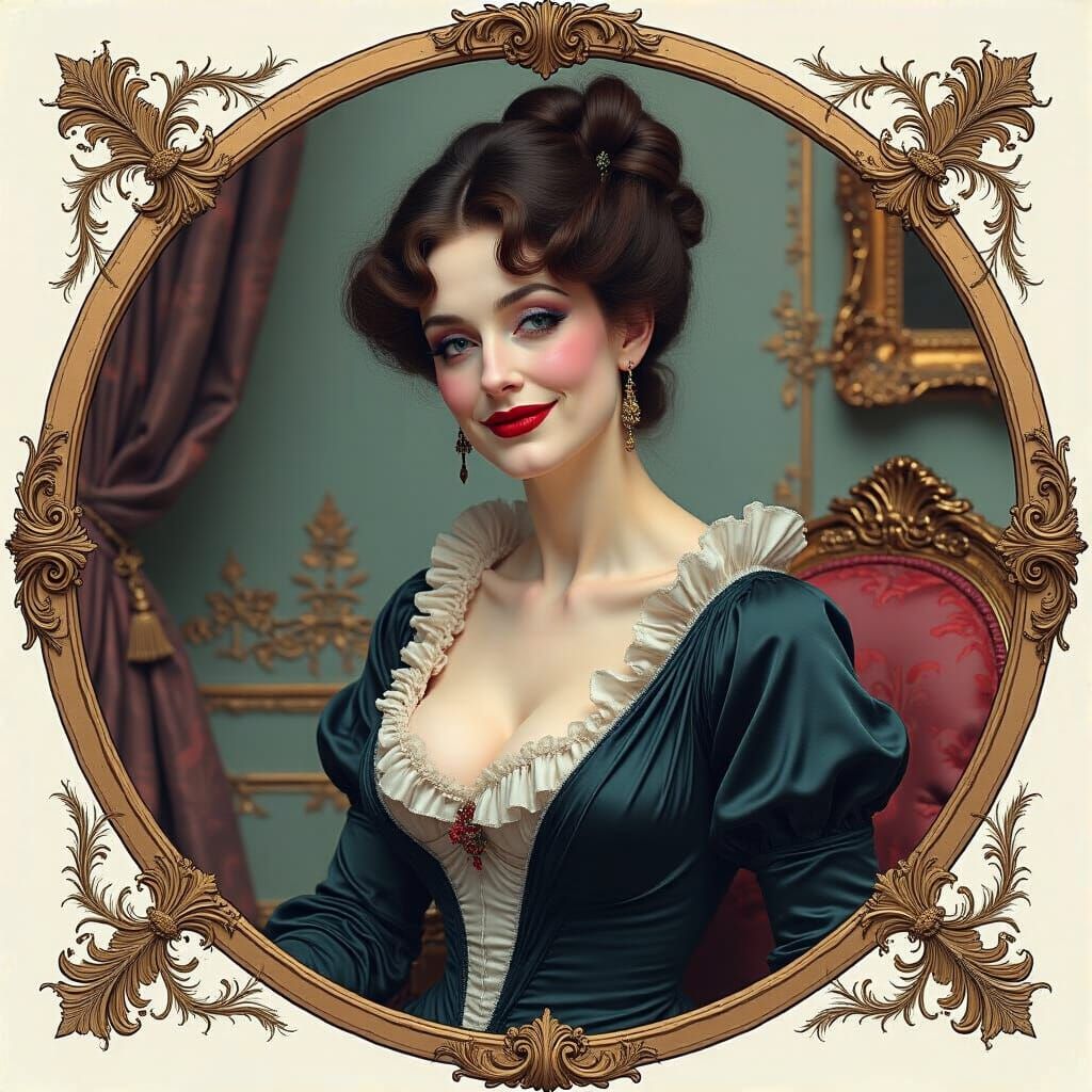 La Marquise de Merteuil in Rococo Style Portrait