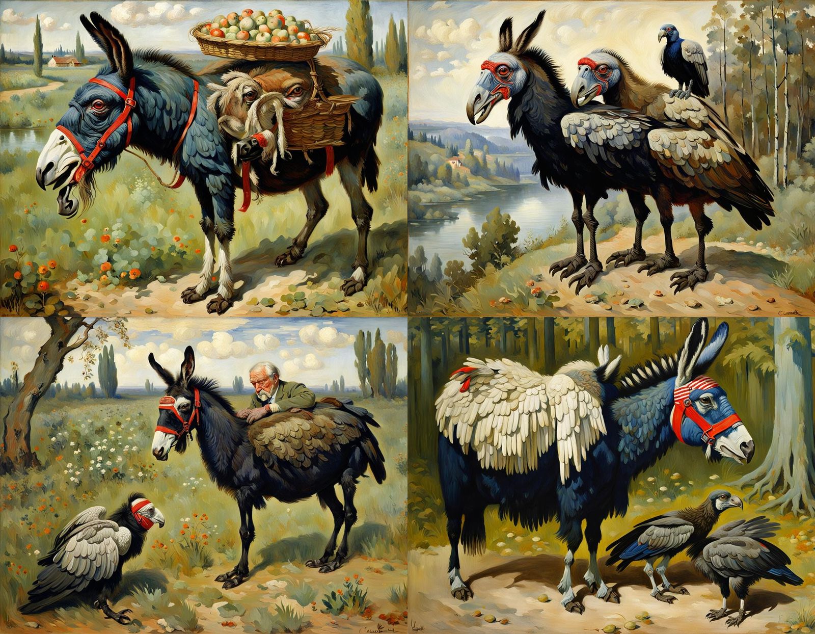 Hybrid Donkey Vulture Lobotomy Horror Art