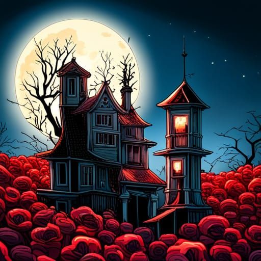 Gothic Cartoon: Household Horror in Rose Garden