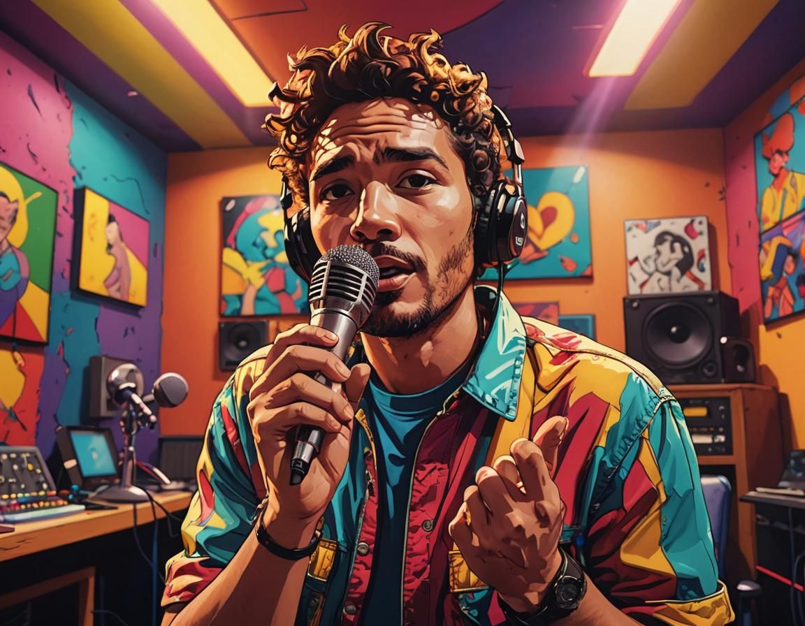 Pauly Mango in a Colorful Pop Art Studio