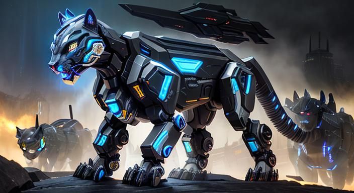 Cybernetic Displacer Beast Prowling Dark Metropolis