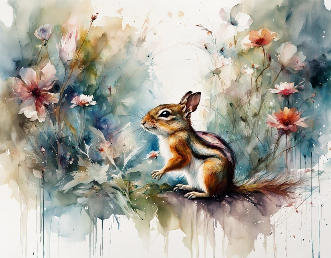 Enchanted Garden Whimsy in Watercolour Style