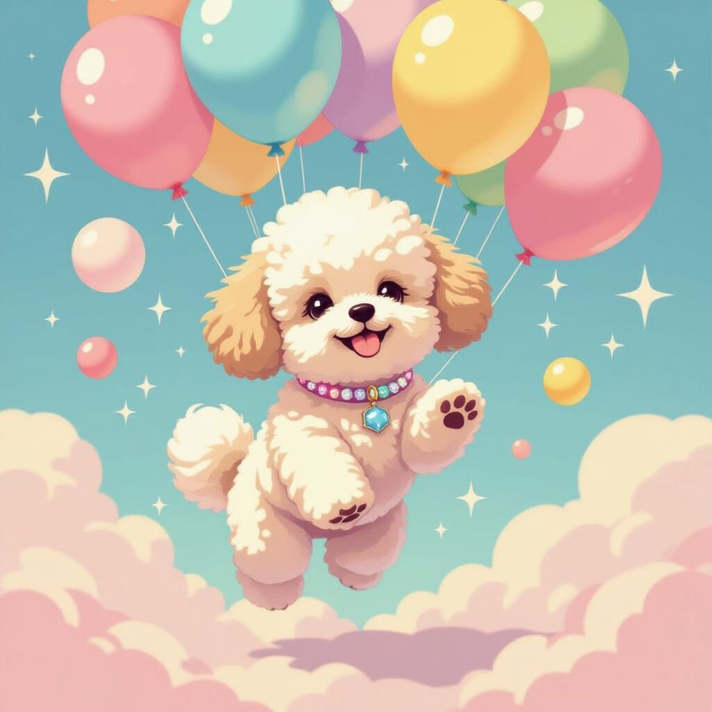 Cotton Candy Dog's Whimsical Balloon Adventure