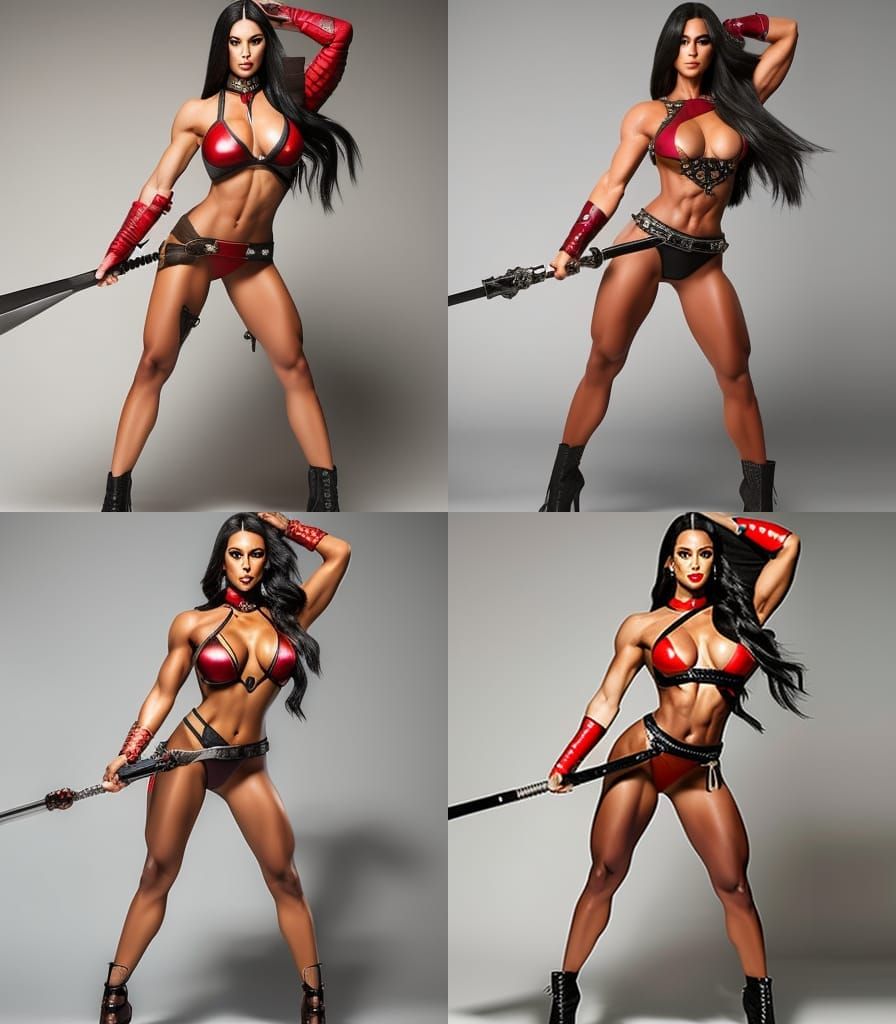 Muscular Sword Fighter in Detailed 3D Rendering