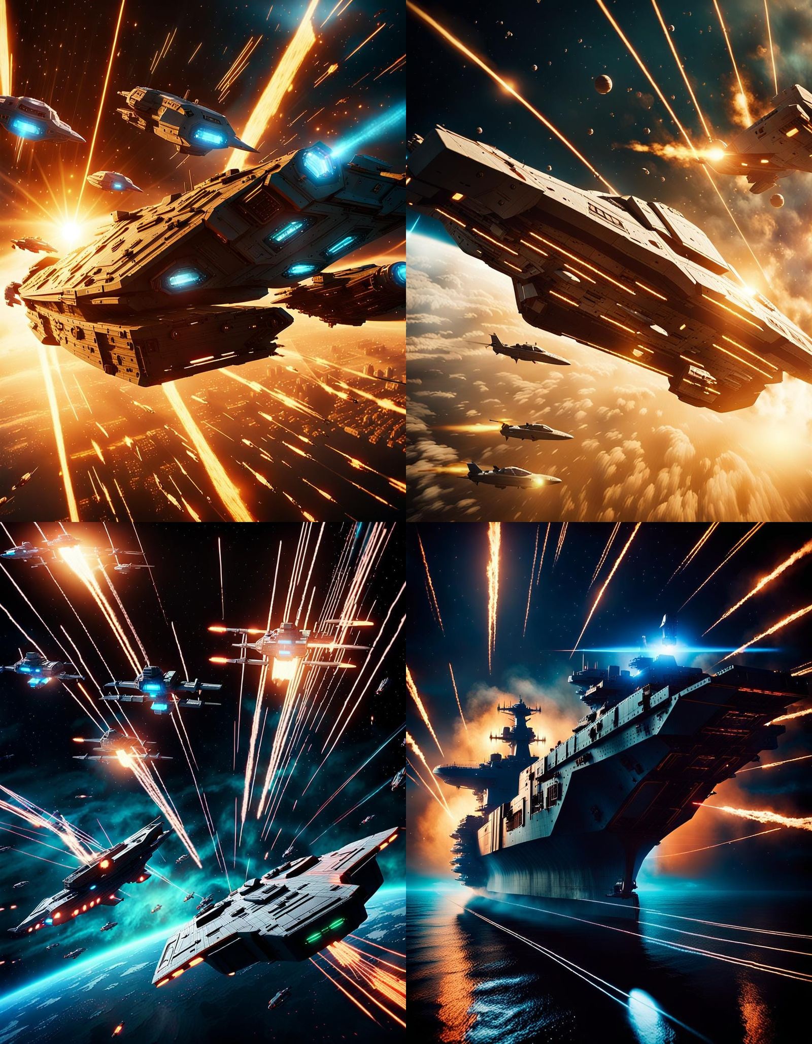 Epic Space Battle: Freighter Against Corvettes
