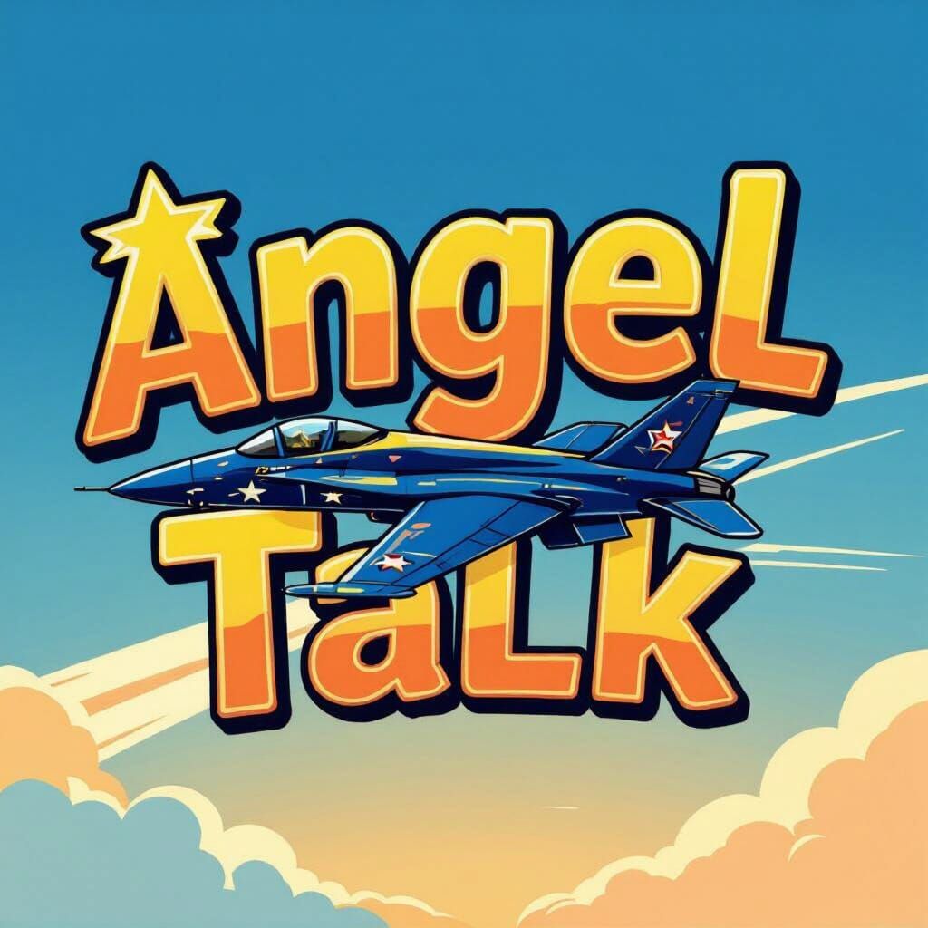 Angel Talk Live Stream Background with Blue Angels Jet Carto...