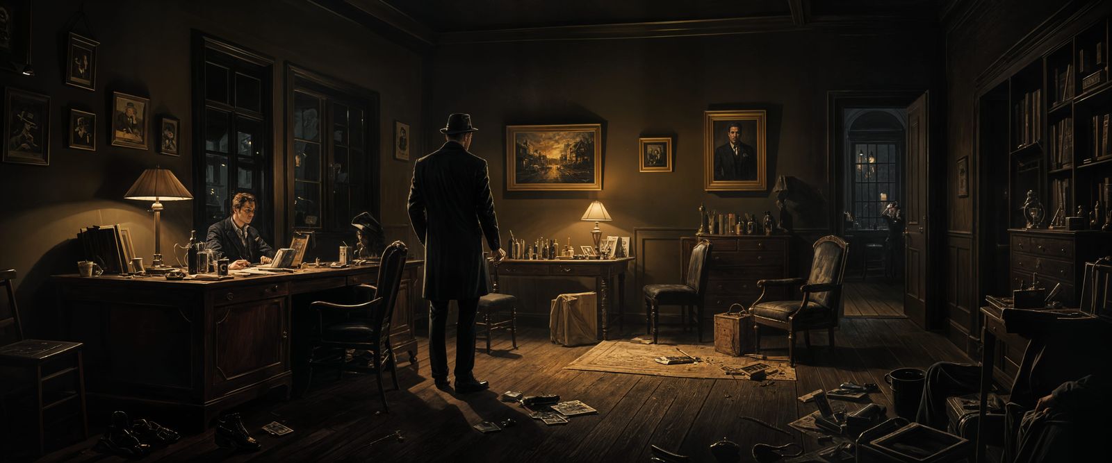 Mysterious Midnight Noir Scene