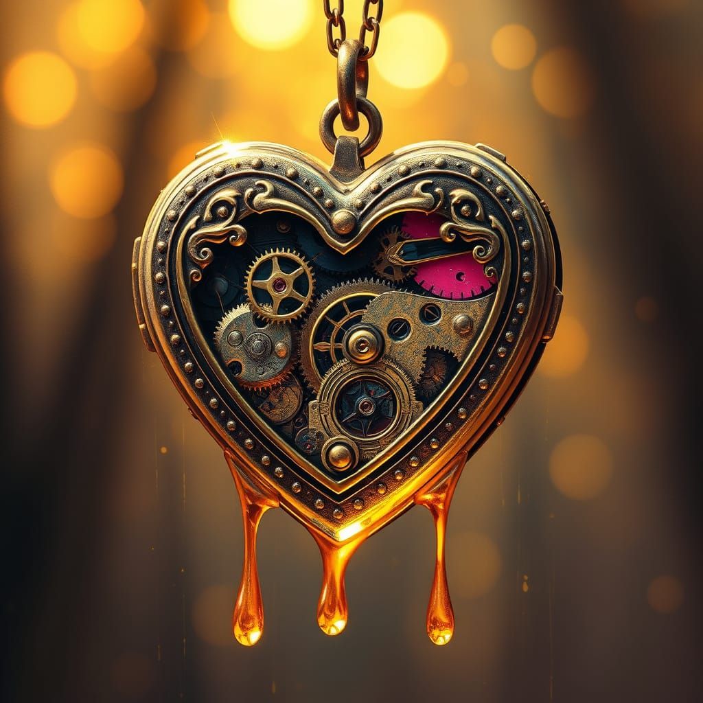 Steampunk Heart Locket Radiates Ethereal Glow