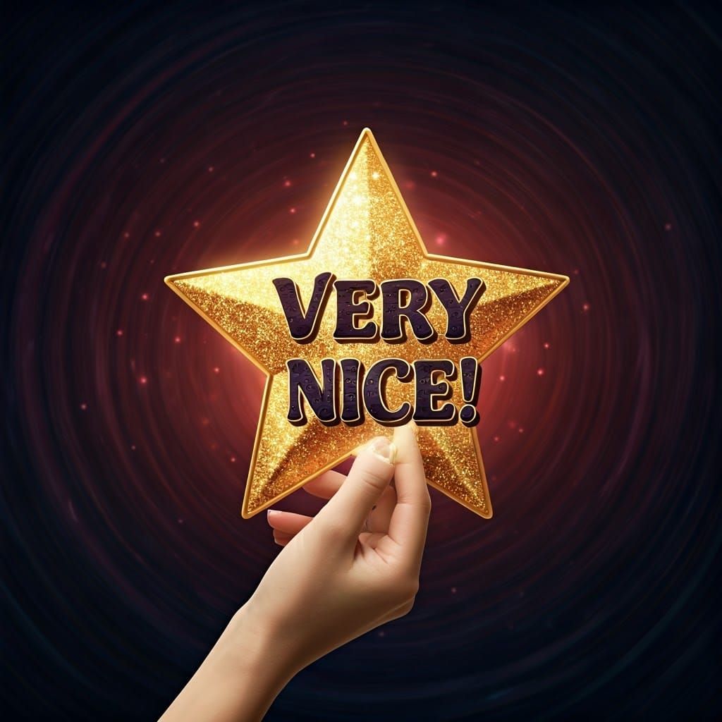 Woman's Hand Holding Shimmering Gold Star