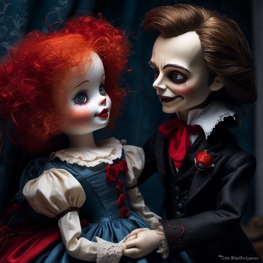 Raggedy Andy as Dracula in Tim Burton Style