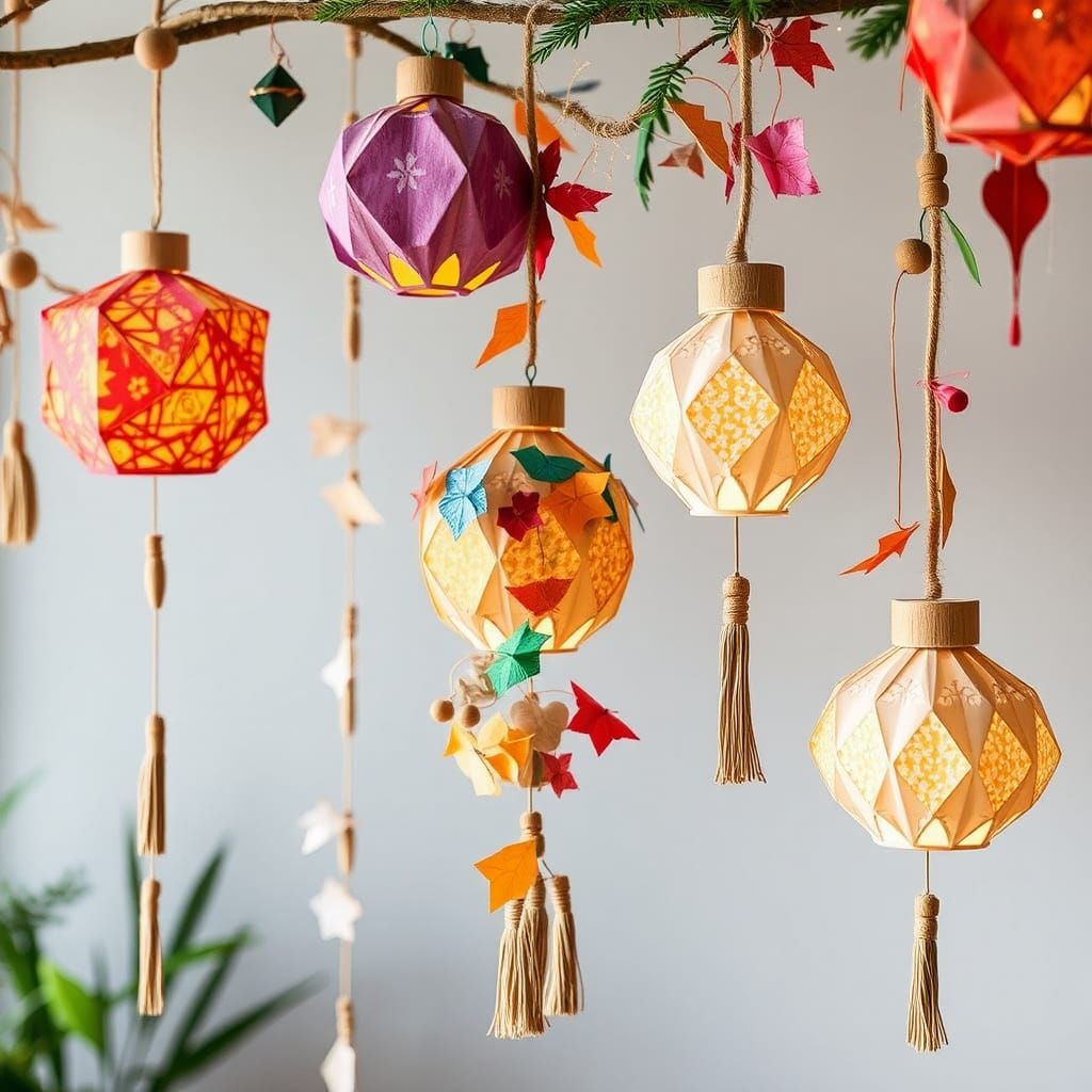 Bohemian Christmas Garlands Crafted from Recycled Paper