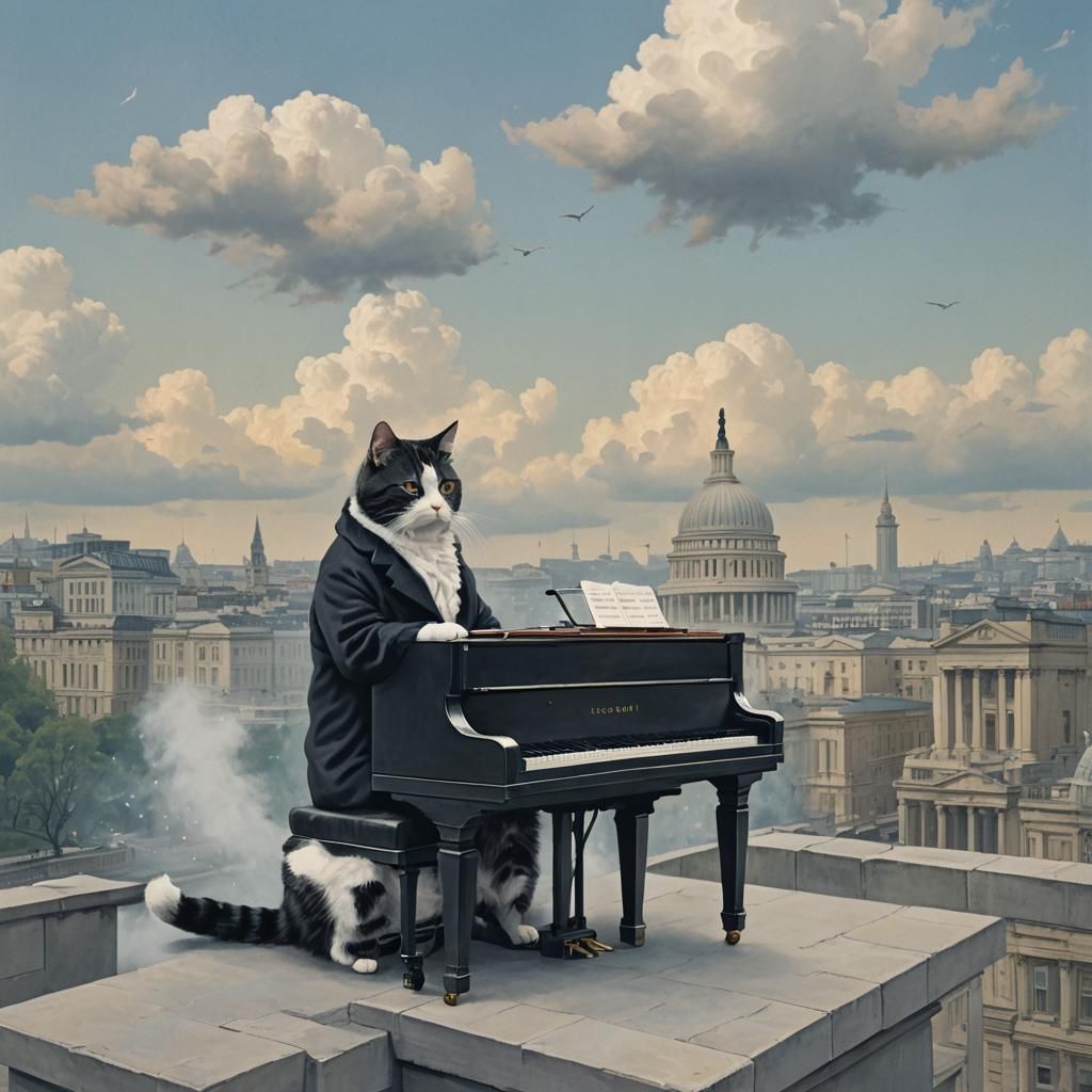 Abstract AI Image: Beyond Cat, Cloud, and Piano