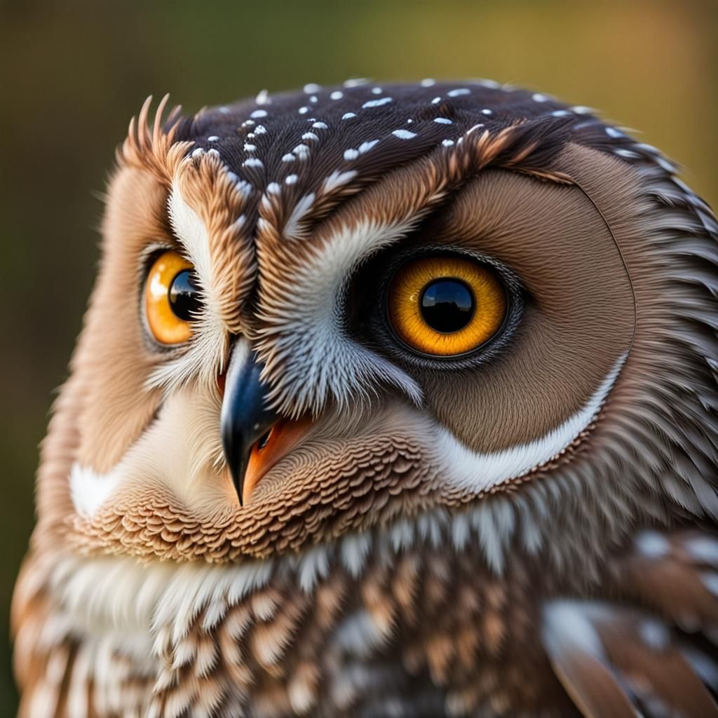 Macro Owl Portrait at Dawn