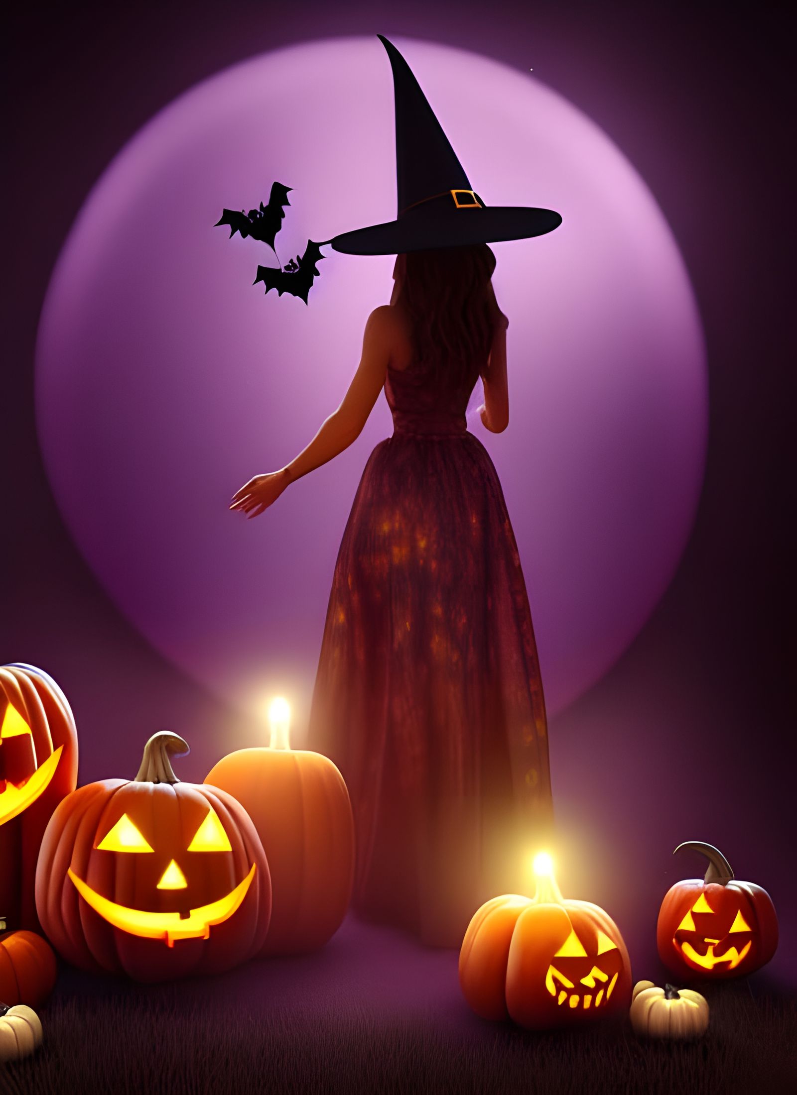 Astrology Witch Halloween Background in Cinema 4D