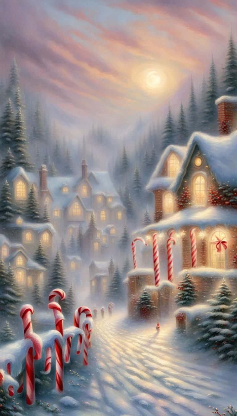 Candy Canes in Vase, Ethereal Fantasy Style