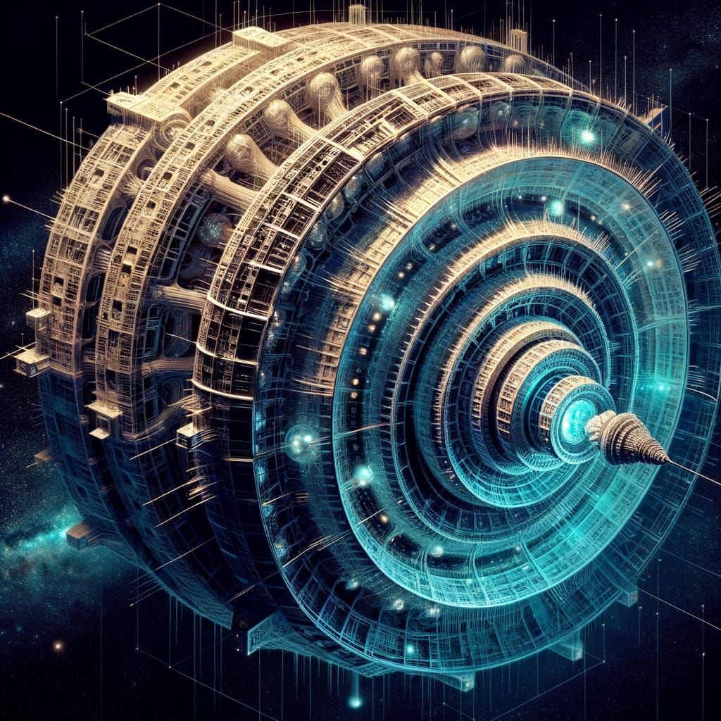 Astral Vault Blueprint in Technical CGI Style