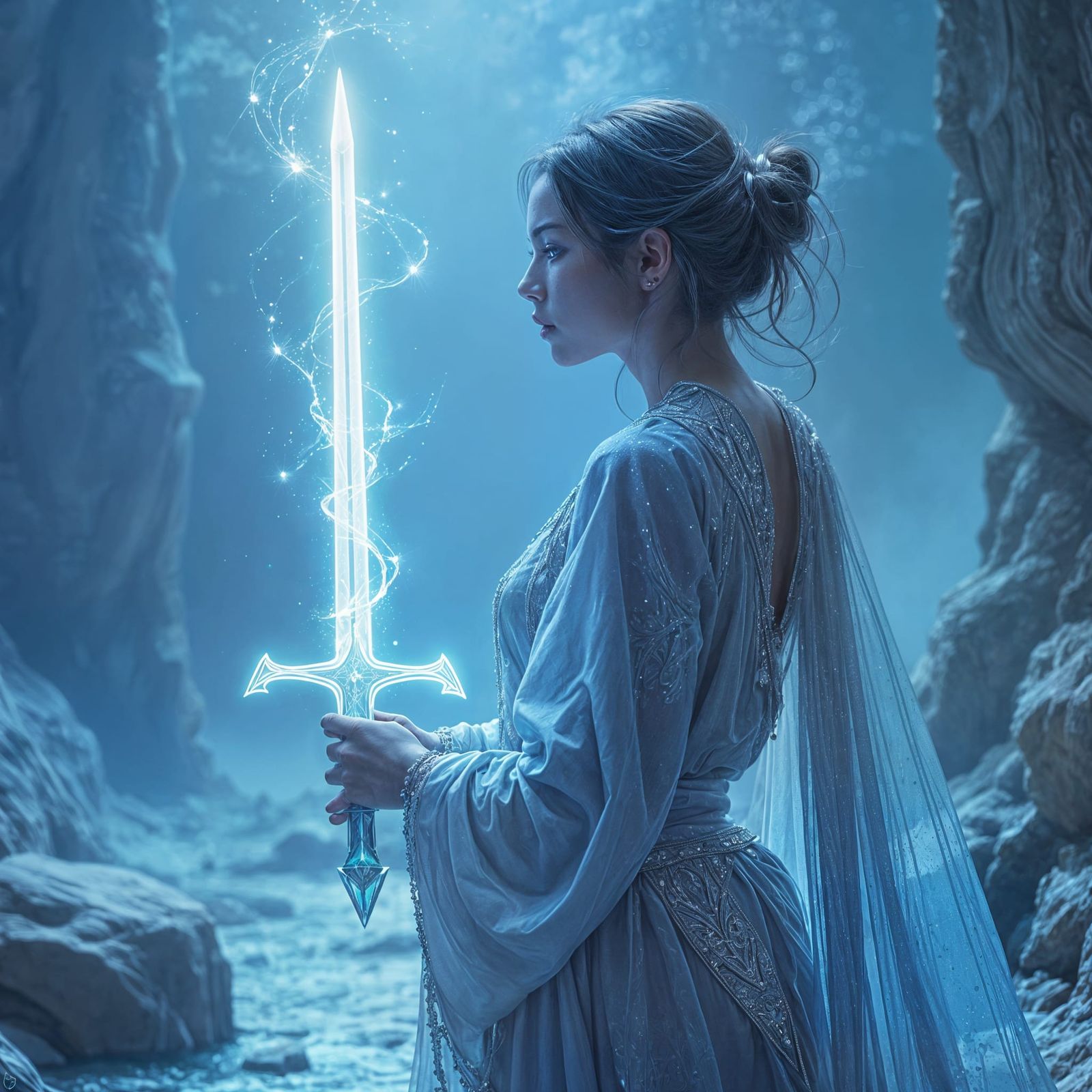 A Starforged Sorceress Wields Luxcinder, a Celestial Sword o...