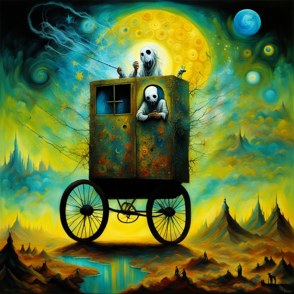 Surreal Portrait Inspired by Van Gogh and Beksinski