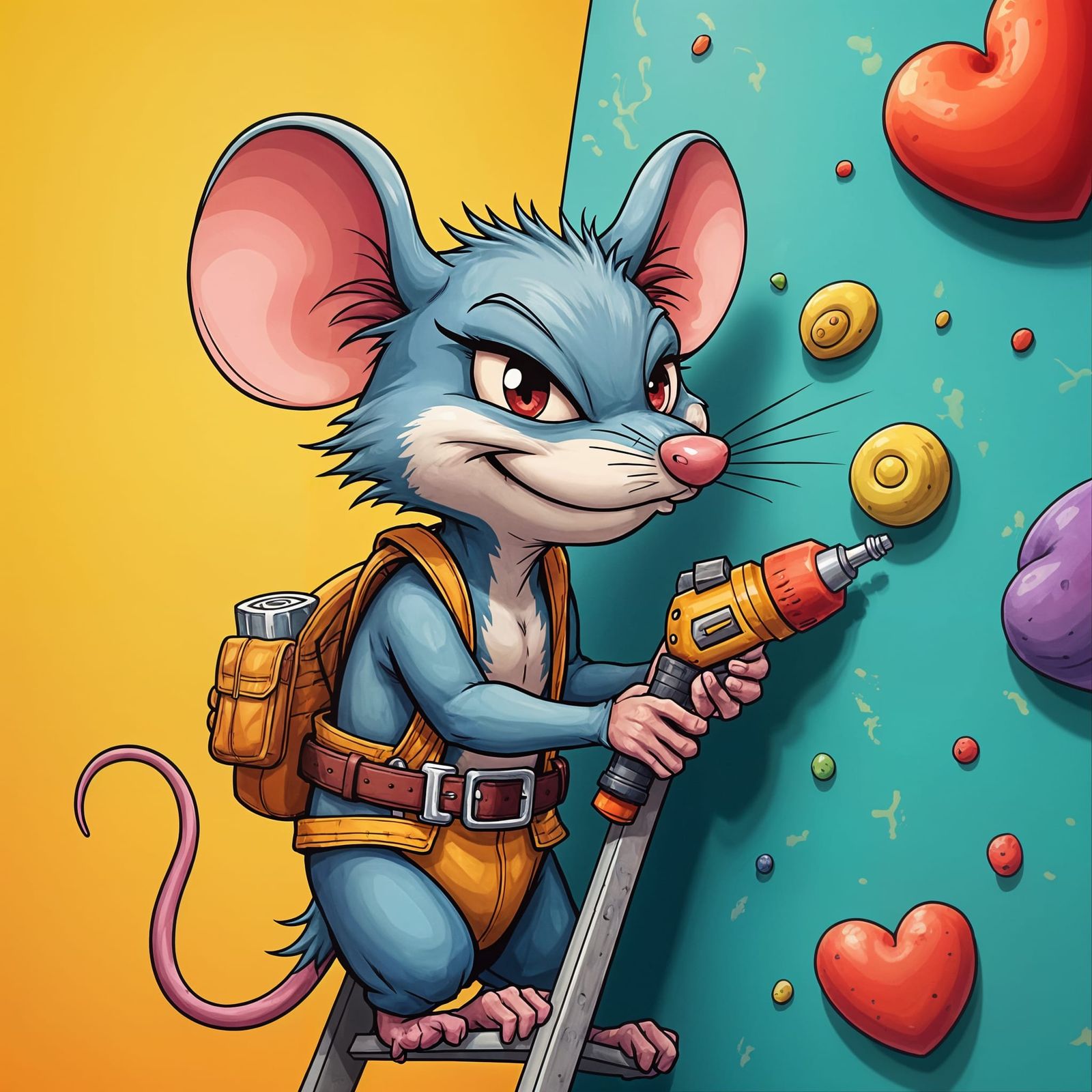 Mischievous Marvel Rat Scales Climbing Wall with Style