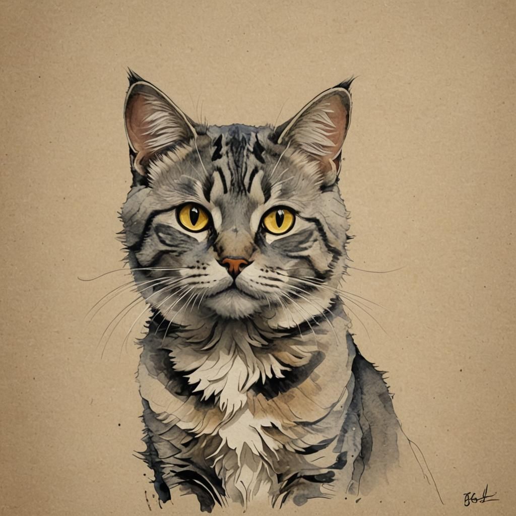 Cartoon Cat in Whimsical Style