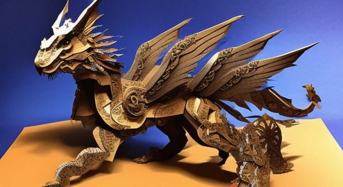 Golden paper dragon