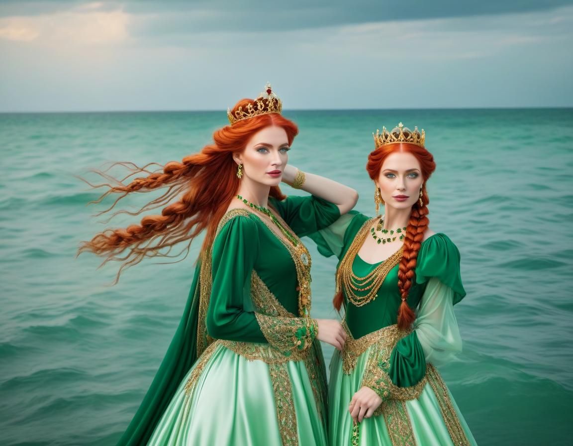 Medieval Princess Portrait with Red Hair