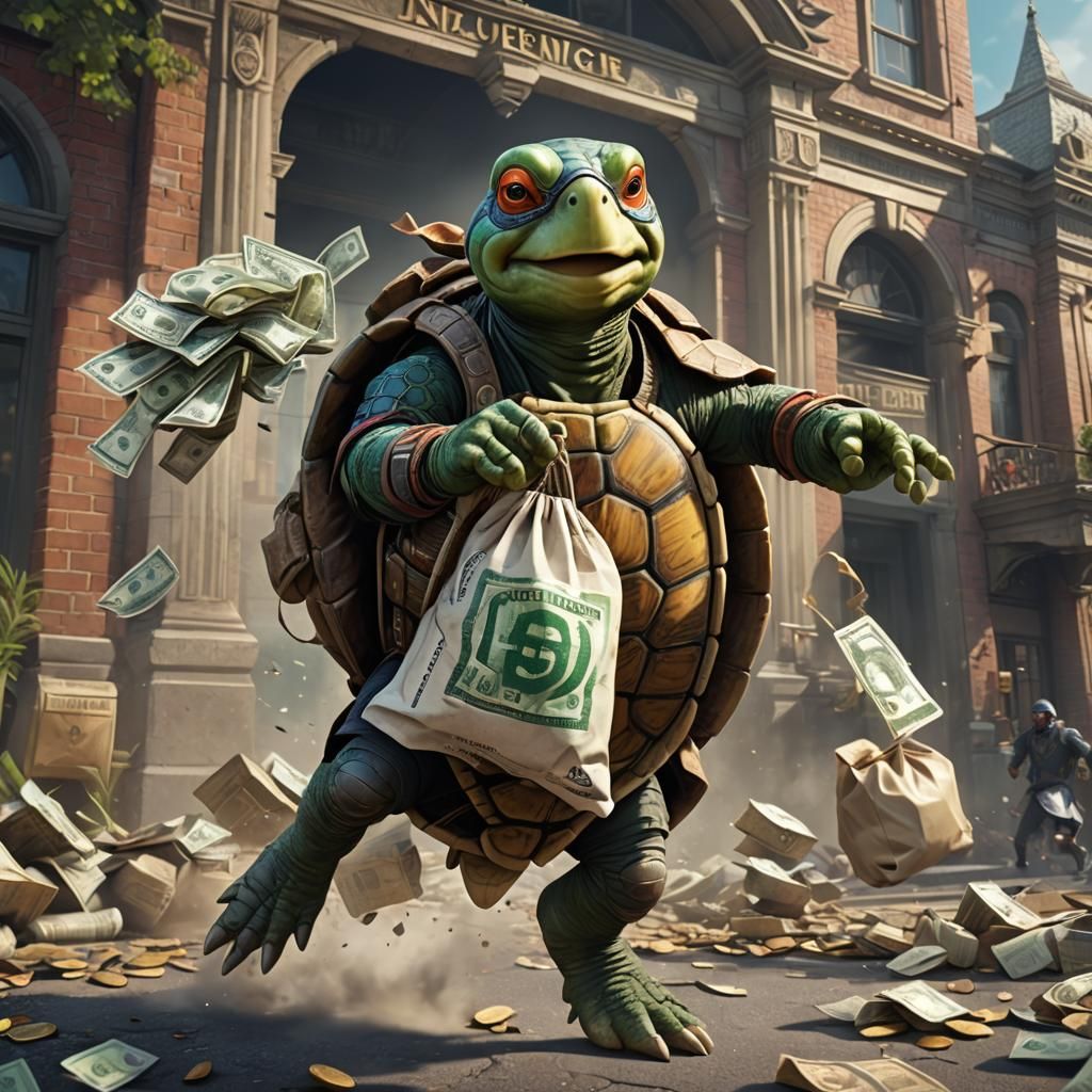 Turtle Bank Robber: Detailed Matte Painting