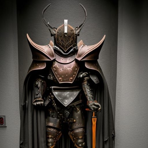 Ebony Wolf in Fetish Armor at Altar