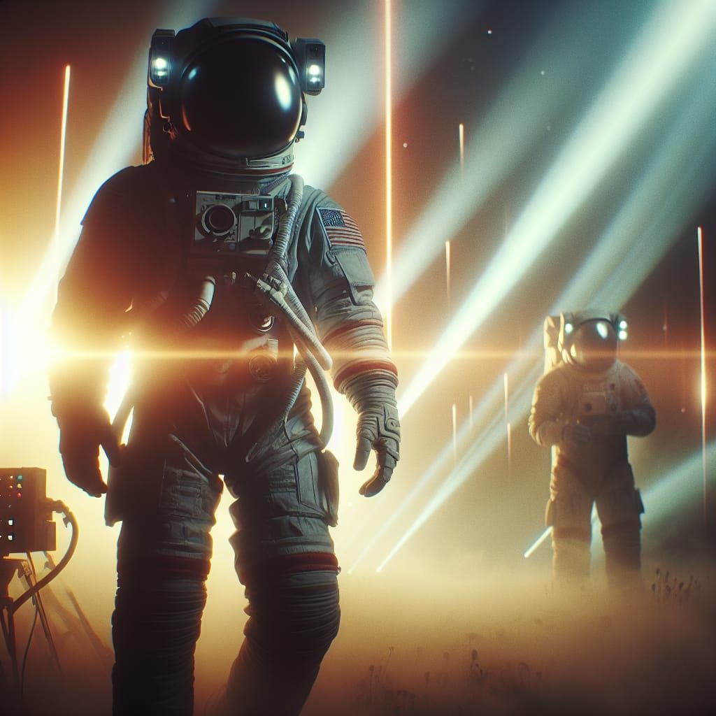 Astronauts in Dramatic Lighting: Film Still