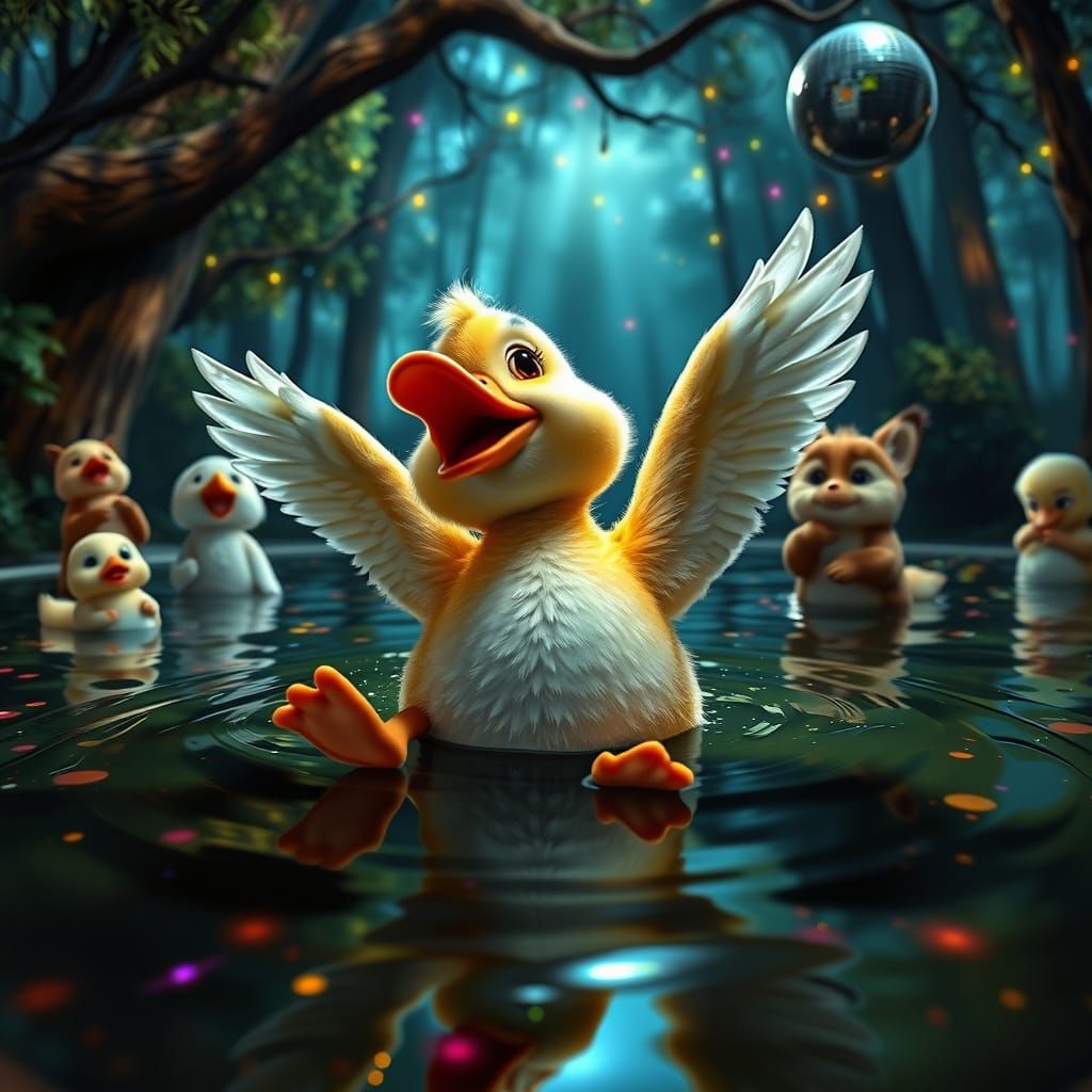 Pixar-Style Duckling's Disco Night