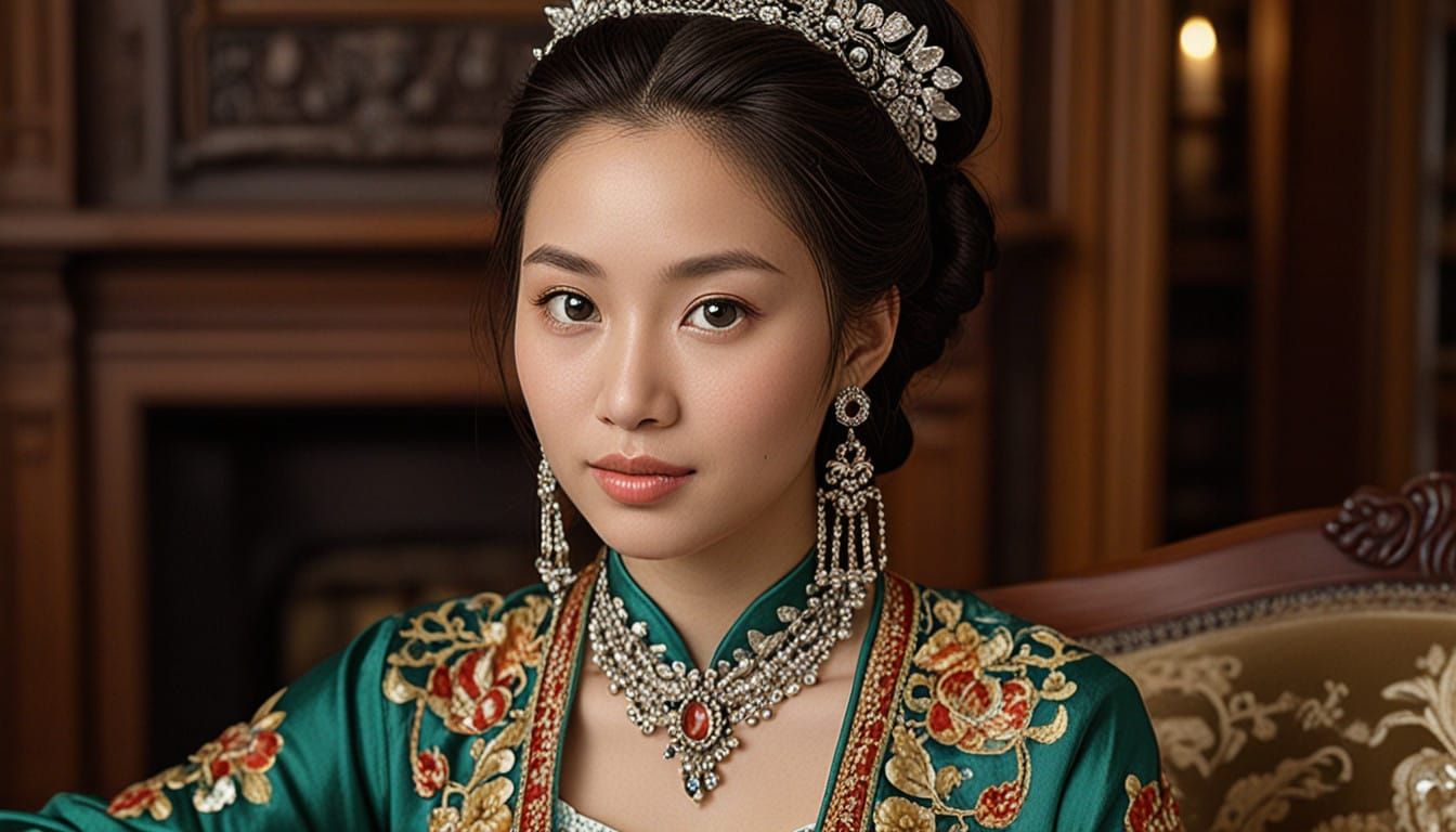 Traditional Chinese Woman in Elegant Portrait