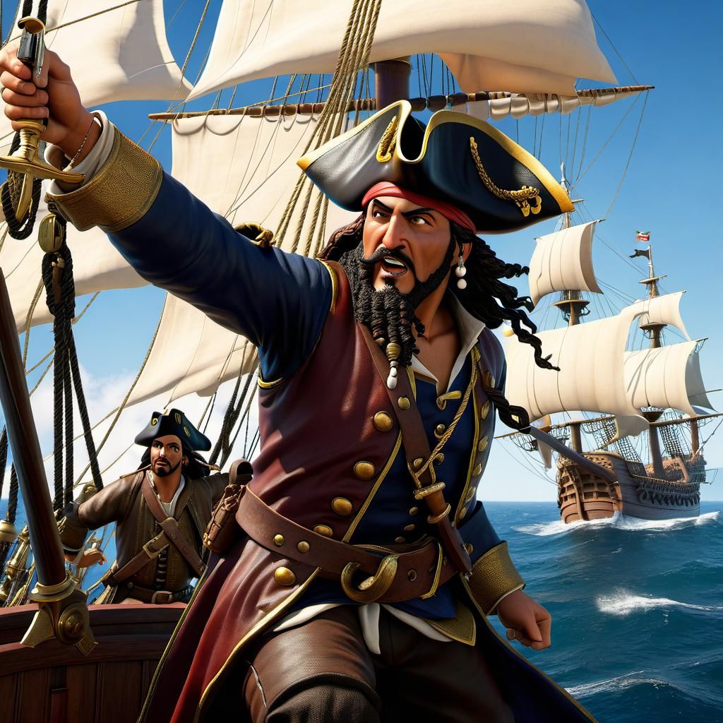 Barbary Coast Pirate Boarding Ship, 1520