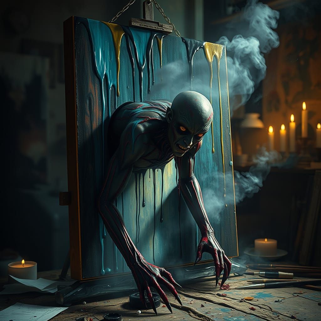 Character Emerges From Canvas Into 3D Being